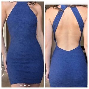❌SOLD❌Meshki navy halter neck mini dress